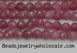 CTO656 15.5 inches 4mm faceted round Chinese tourmaline beads