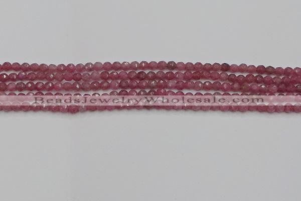 CTO656 15.5 inches 4mm faceted round Chinese tourmaline beads