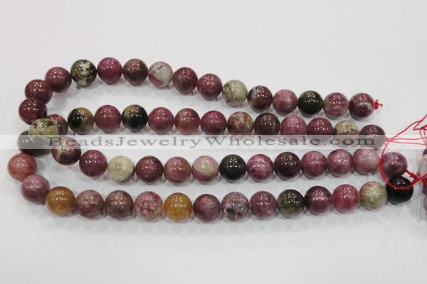 CTO67 15.5 inches 14mm round natural tourmaline gemstone beads