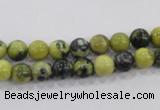 CTP100 15.5 inches 4mm round yellow pine turquoise beads wholesale