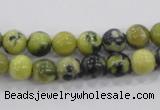 CTP102 15.5 inches 8mm round yellow pine turquoise beads wholesale