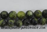 CTP103 15.5 inches 10mm round yellow pine turquoise beads wholesale