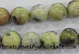 CTP105 15.5 inches 14mm round yellow pine turquoise beads wholesale