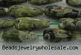 CTR101 15.5 inches 8*20mm faceted teardrop rhyolite gemstone beads