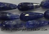 CTR112 15.5 inches 8*20mm faceted teardrop sodalite beads