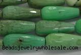 CTR113 15.5 inches 8*20mm faceted teardrop grass agate beads