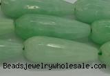 CTR146 15.5 inches 10*30mm faceted teardrop jade gemstone beads