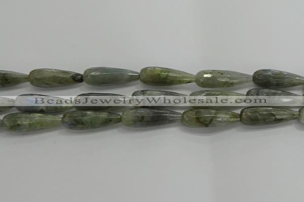 CTR147 15.5 inches 10*30mm faceted teardrop labradorite beads