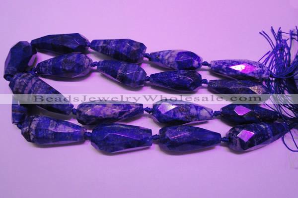 CTR208 16*35mm - 18*43mm faceted teardrop lapis lazuli beads