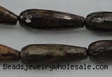 CTR30 15.5 inches 10*30mm faceted teardrop bronzite gemstone beads