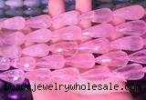 CTR305 15.5 inches 10*25mm faceted teardrop rose quartz beads