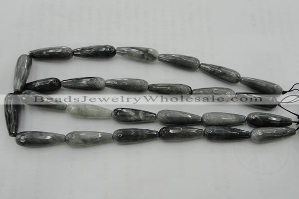 CTR31 15.5 inches 10*30mm faceted teardrop eagle eye jasper beads