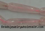 CTR40 15.5 inches 10*40mm faceted teardrop rose quartz beads