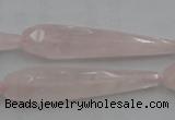 CTR41 15.5 inches 10*40mm faceted teardrop rose quartz beads