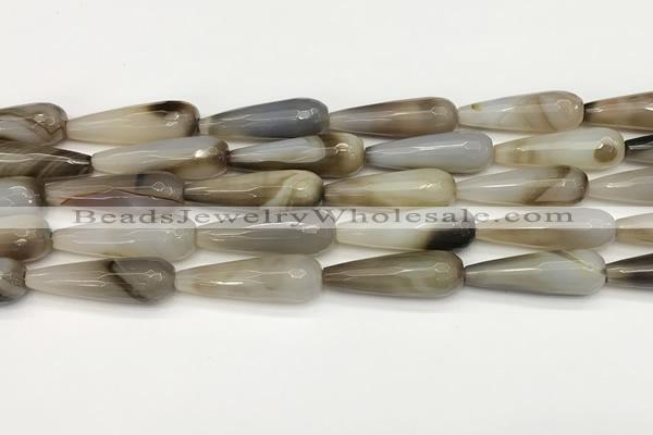 CTR451 15.5 inches 10*30mm faceted teardrop agate beads wholesale