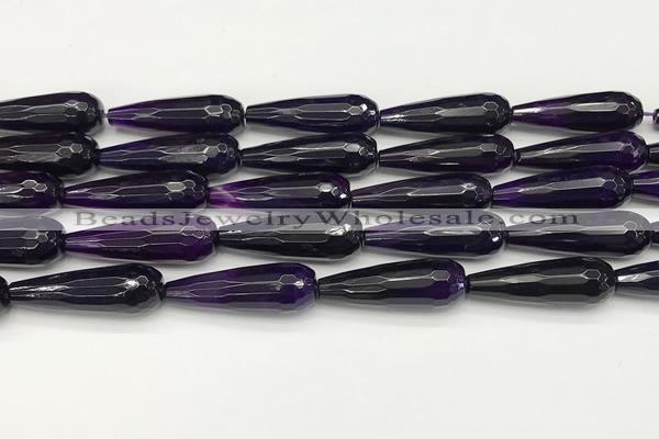 CTR454 15.5 inches 10*30mm faceted teardrop agate beads wholesale