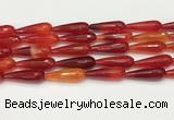 CTR457 15.5 inches 10*30mm faceted teardrop agate beads wholesale