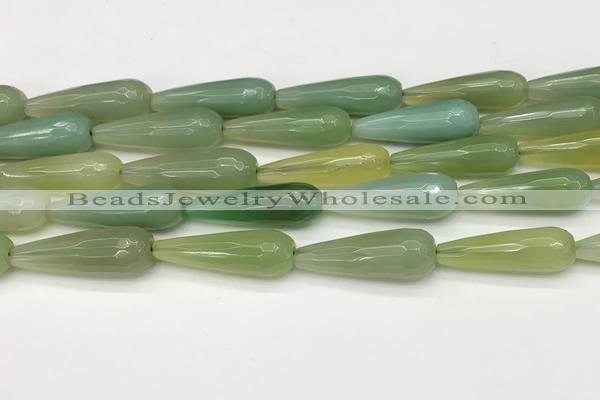 CTR460 15.5 inches 10*30mm faceted teardrop agate beads wholesale