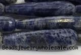 CTR47 15.5 inches 10*40mm faceted teardrop sodalite gemstone beads