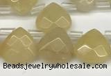 CTR604 Top drilled 10*10mm faceted briolette yellow aventurine beads