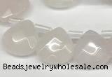 CTR630 Top drilled 13*13mm faceted briolette rose quartz beads