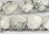 CTR633 Top drilled 13*13mm faceted briolette white howlite beads