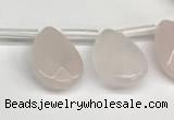 CTR660 Top drilled 10*14mm faceted briolette rose quartz beads