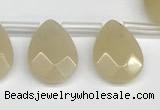 CTR663 Top drilled 10*14mm faceted briolette yellow aventurine beads