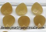 CTR664 Top drilled 10*14mm faceted briolette yellow aventurine beads