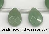 CTR666 Top drilled 10*14mm faceted briolette green aventurine beads