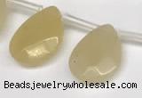 CTR693 Top drilled 12*16mm faceted briolette yellow aventurine beads