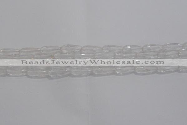 CTR70 15.5 inches 6*16mm faceted teardrop white crystal beads