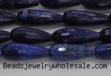 CTR76 15.5 inches 6*16mm faceted teardrop lapis lazuli beads