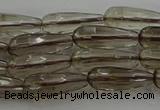 CTR85 15.5 inches 6*16mm faceted teardrop smoky quartz beads