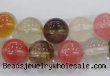 CTS05 15.5 inches 12mm round tigerskin glass beads wholesale