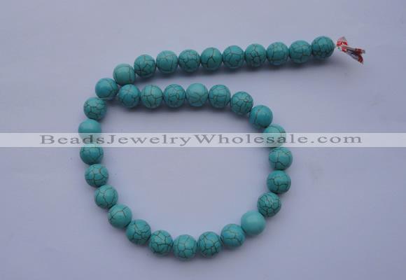 CTU03 15.5 inches 8mm round blue turquoise strand beads Wholesale