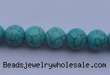 CTU06 15.5 inches 14mm round blue turquoise strand beads Wholesale