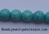 CTU10 15.5 inches 25mm round blue turquoise strand beads Wholesale