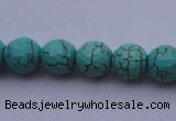 CTU12 15.5 inches 8mm faceted round blue turquoise beads Wholesale