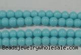 CTU1209 15.5 inches 3mm round synthetic turquoise beads