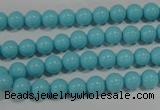 CTU1212 15.5 inches 8mm round synthetic turquoise beads