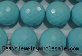 CTU1227 15.5 inches 18mm faceted round synthetic turquoise beads