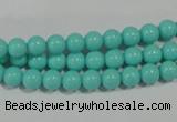 CTU1381 15.5 inches 5mm round synthetic turquoise beads