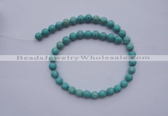 CTU14 15.5 inches 10mm faceted round blue turquoise beads Wholesale