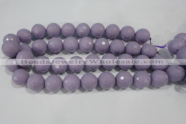 CTU1412 15.5 inches 8mm faceted round synthetic turquoise beads