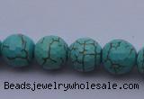 CTU15 15.5 inches 12mm faceted round blue turquoise beads Wholesale