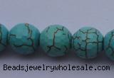 CTU16 15.5 inches 16mm faceted round blue turquoise beads Wholesale