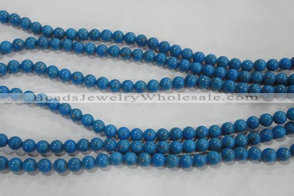 CTU1621 15.5 inches 6mm round synthetic turquoise beads