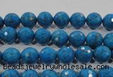 CTU1632 15.5 inches 8mm faceted round synthetic turquoise beads