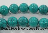 CTU1675 15.5 inches 12mm round synthetic turquoise beads